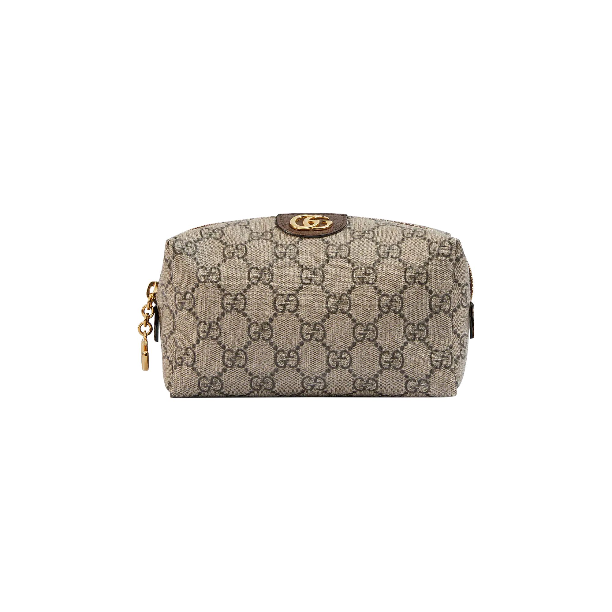 Pre-owned Gucci Gg Supreme Canvas Ophidia Cosmetic Case 'beige/new Acero' In Tan