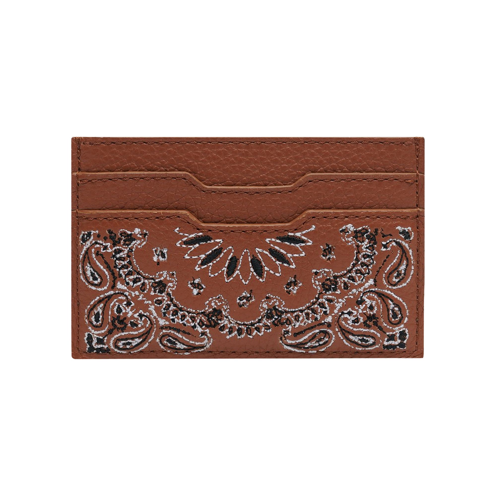 Pre-owned Amiri Leather Bandana Cardholder 'brown' | Men's Size Onesize