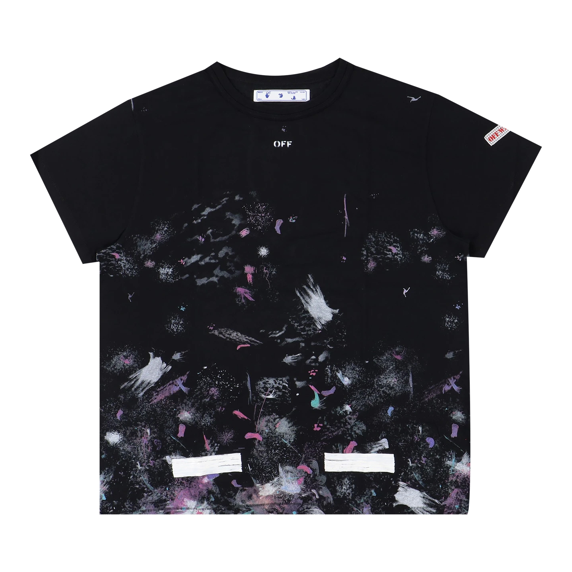 Pre-owned Off-white Seeing Things Washed T-shirt 'black'