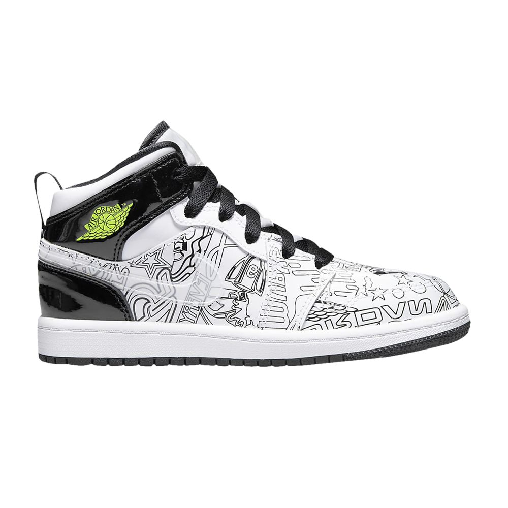Pre-owned Air Jordan 1 Mid Se Ps 'diy' | White | Kid's Size 3