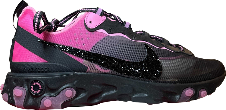 Swarovski x Sneaker Room x React Element 87 QS 'Breast Cancer Awareness - Black Psychic Pink'