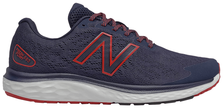 New Balance Fresh Foam 680v7 2E Wide Navy Team Red