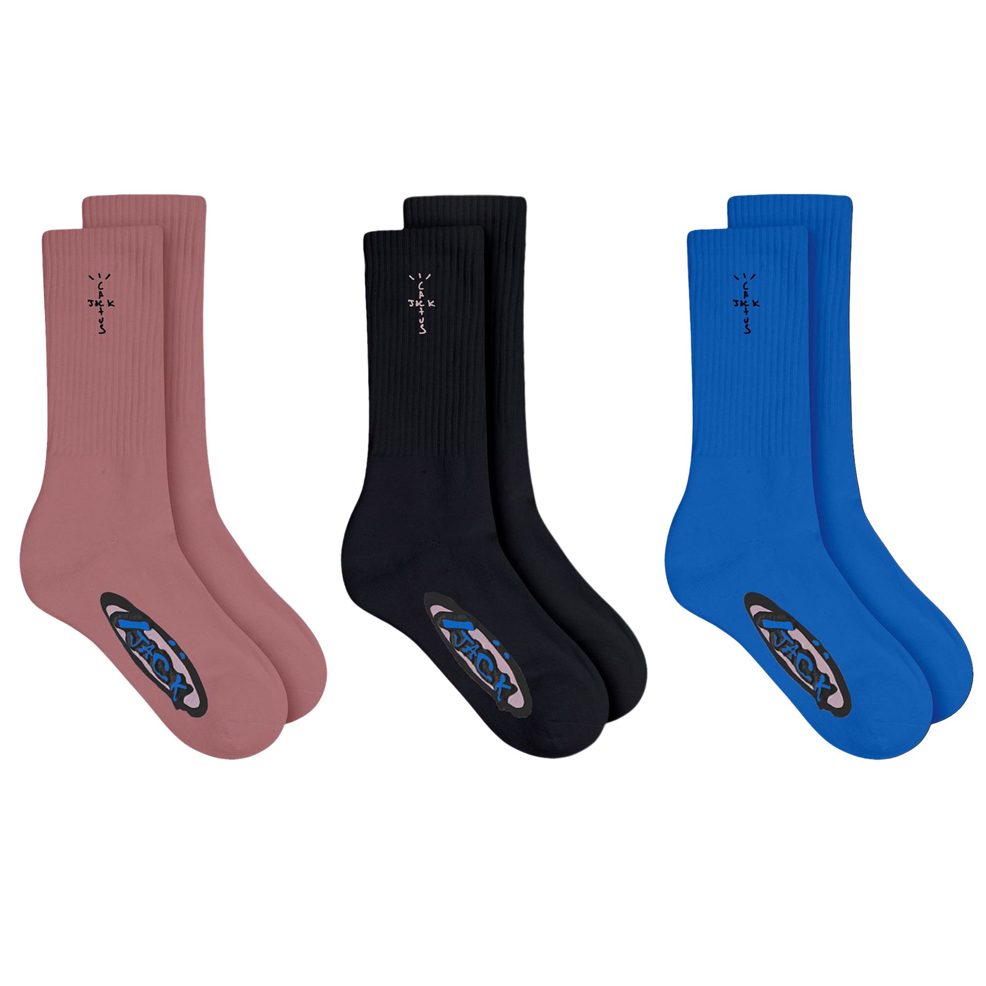 Cactus Jack by Travis Scott Basic 3-Pack Socks 'Multicolor' | Multi-Color | Men's Size Onesize