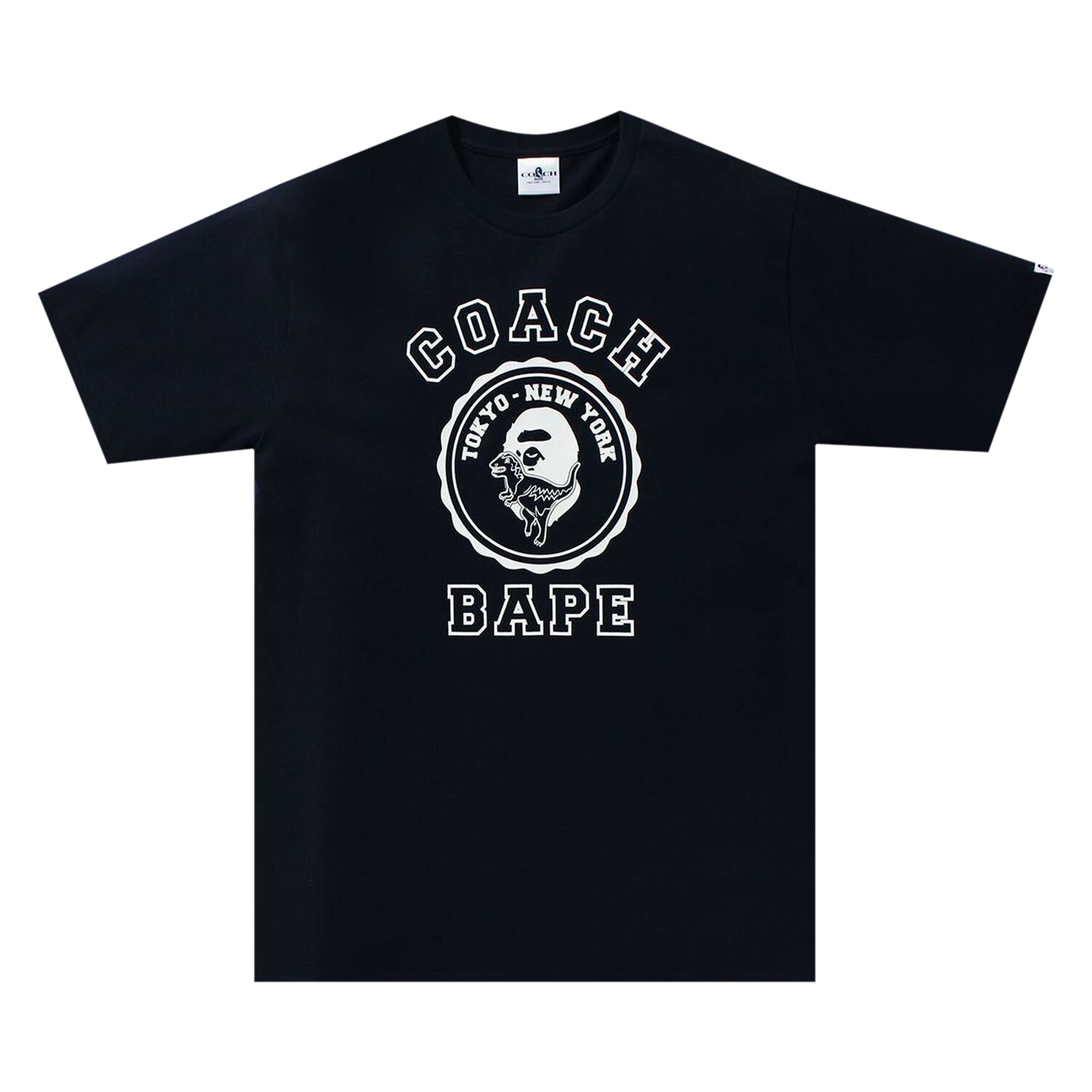 BAPE x Coach College Tee 'Black' | Blue | Men's Size L