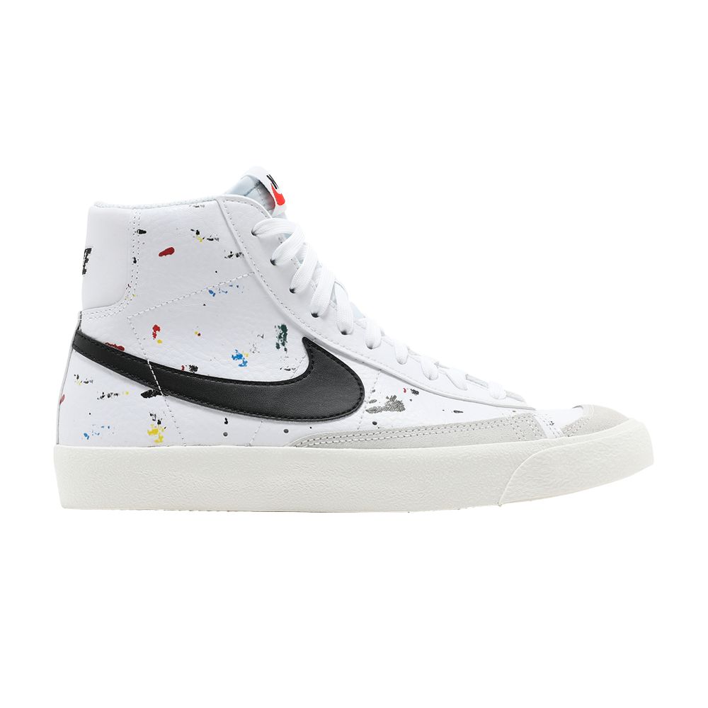 Pre-owned Nike Blazer Mid '77 Gs 'paint Splatter' | White | Kid's Size 7