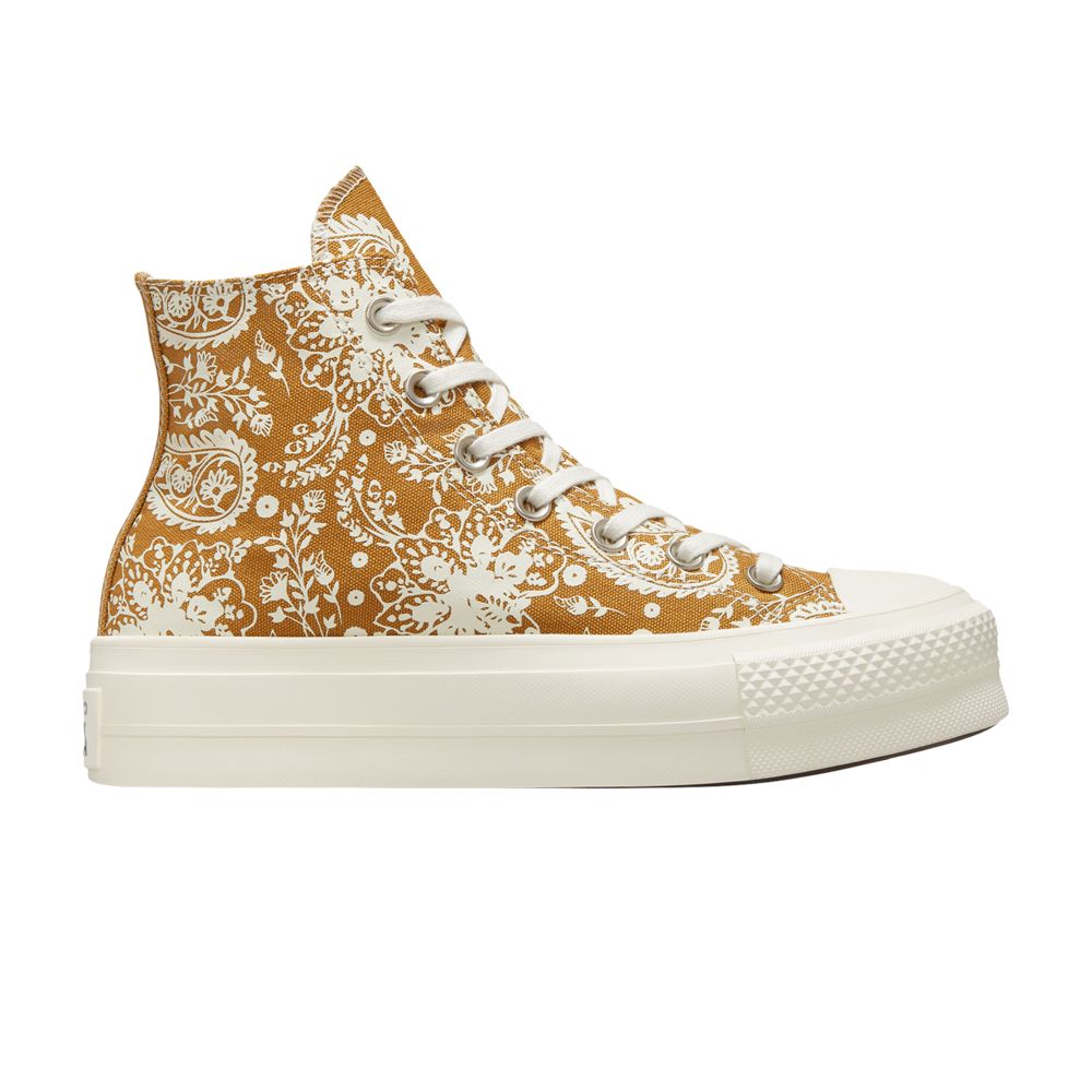 Converse Wmns Chuck Taylor All Star Platform High 'Fall Florals - Wheat' | Brown | Women's Size 7.5