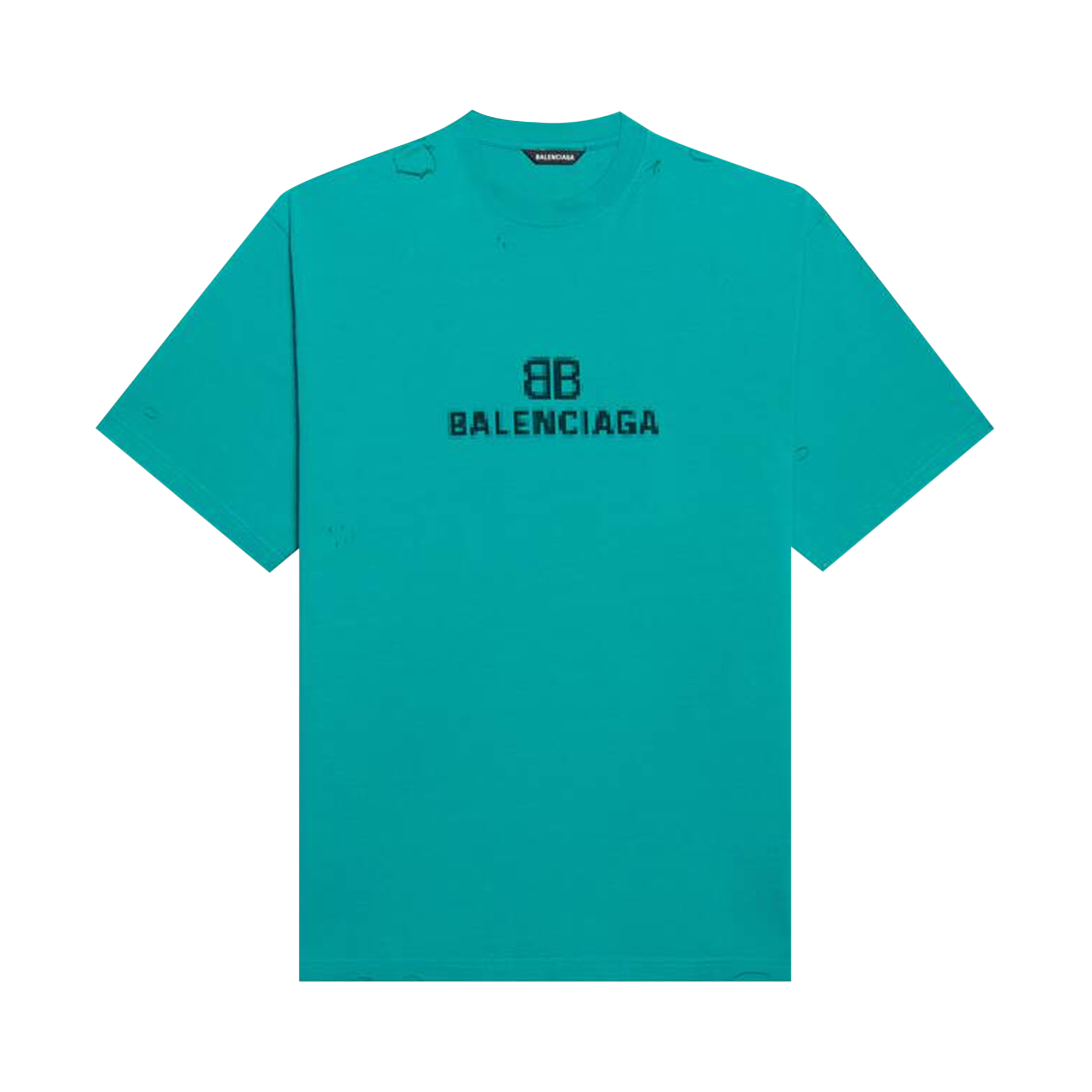 Pre-owned Balenciaga Bb Pixel Boxy T-shirt 'turquoise/black' In Blue