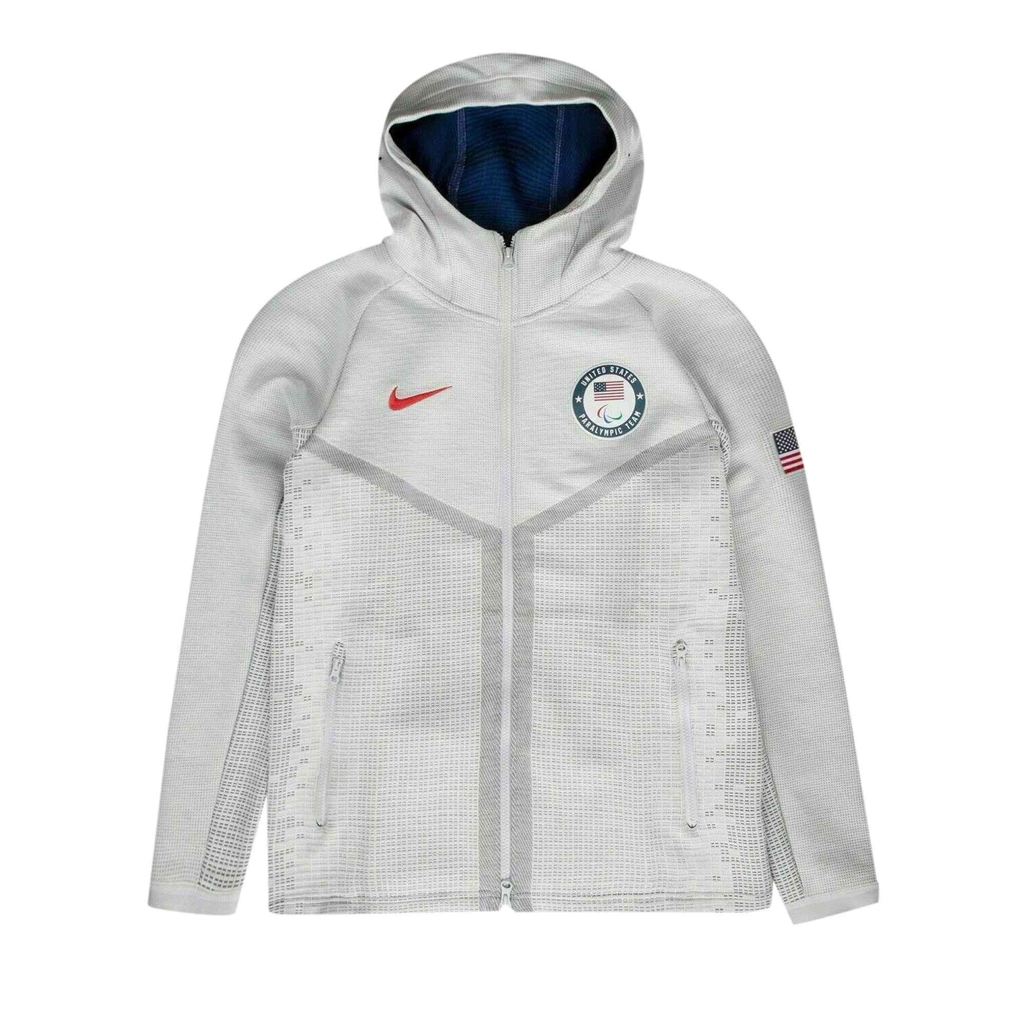 Pre-owned Nike Sportswear Windrunner Tech Pack Hoodie 'pure Platinum/blue Void' In Grey