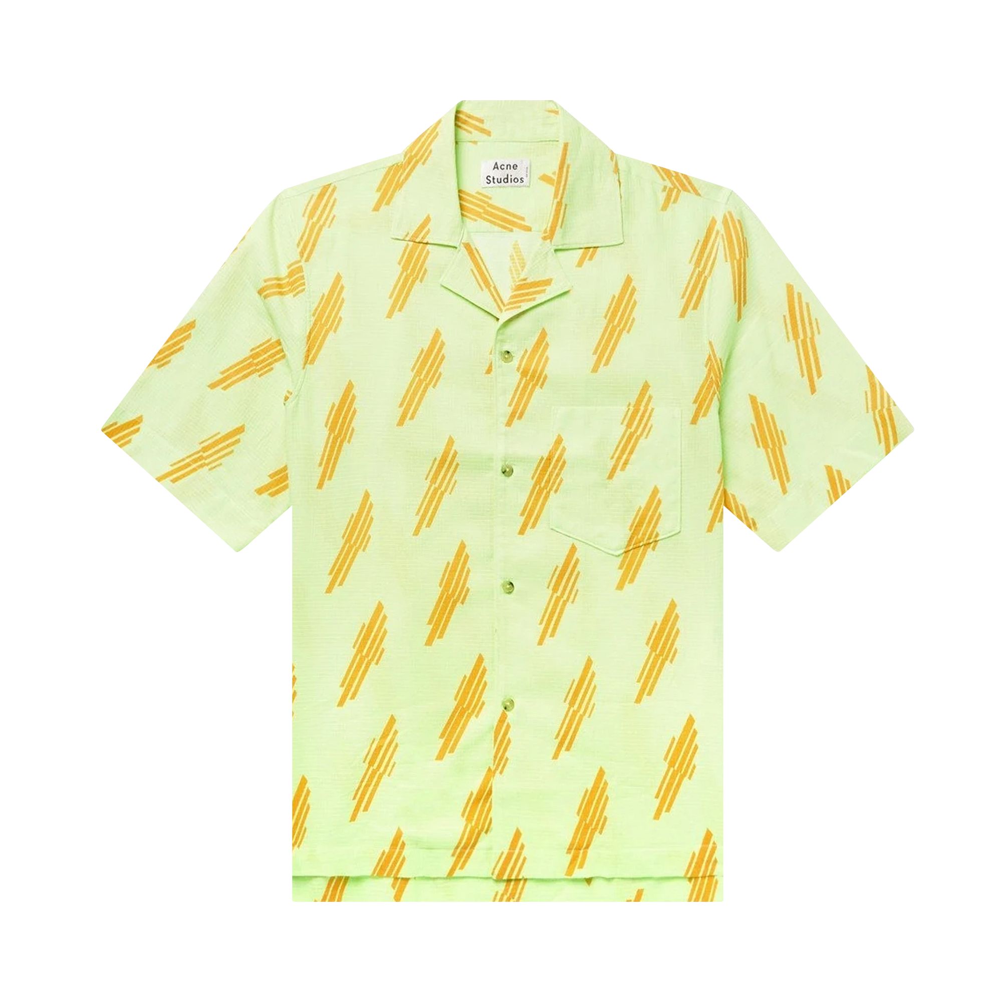 Pre-owned Acne Studios Simon Camp Collar Textured Shirt 'yellow' | Men's Size S