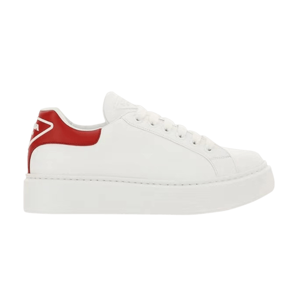 prada white and red sneakers
