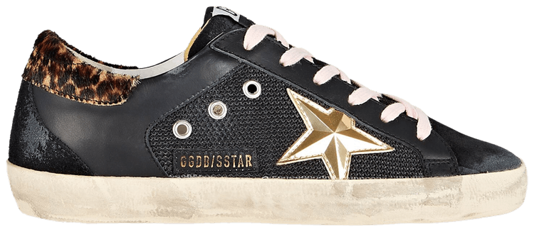 Golden Goose Wmns Superstar Black Leopard Net