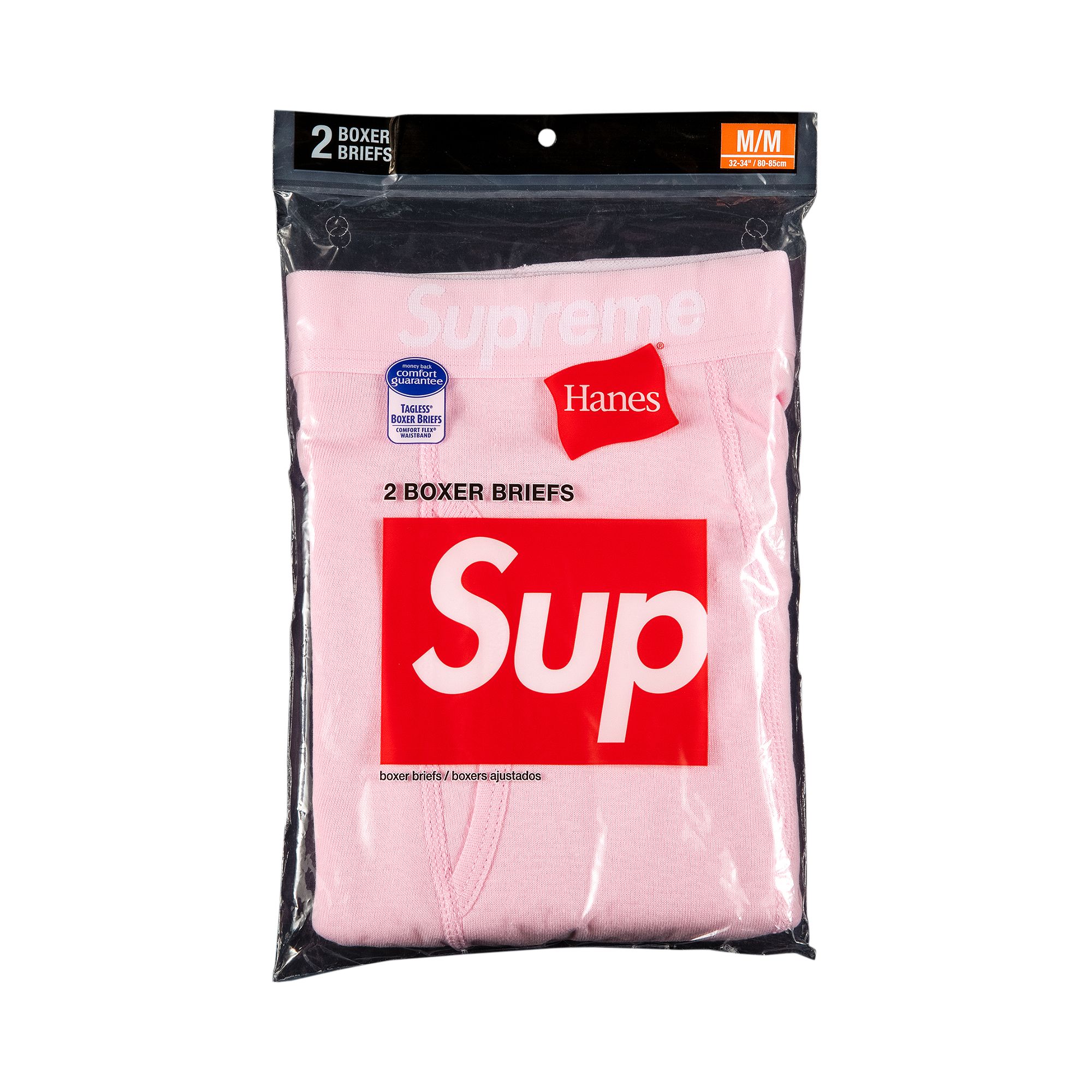 Supreme x Hanes Boxer Briefs (2 Pack) 'Pink' | Men's Size M