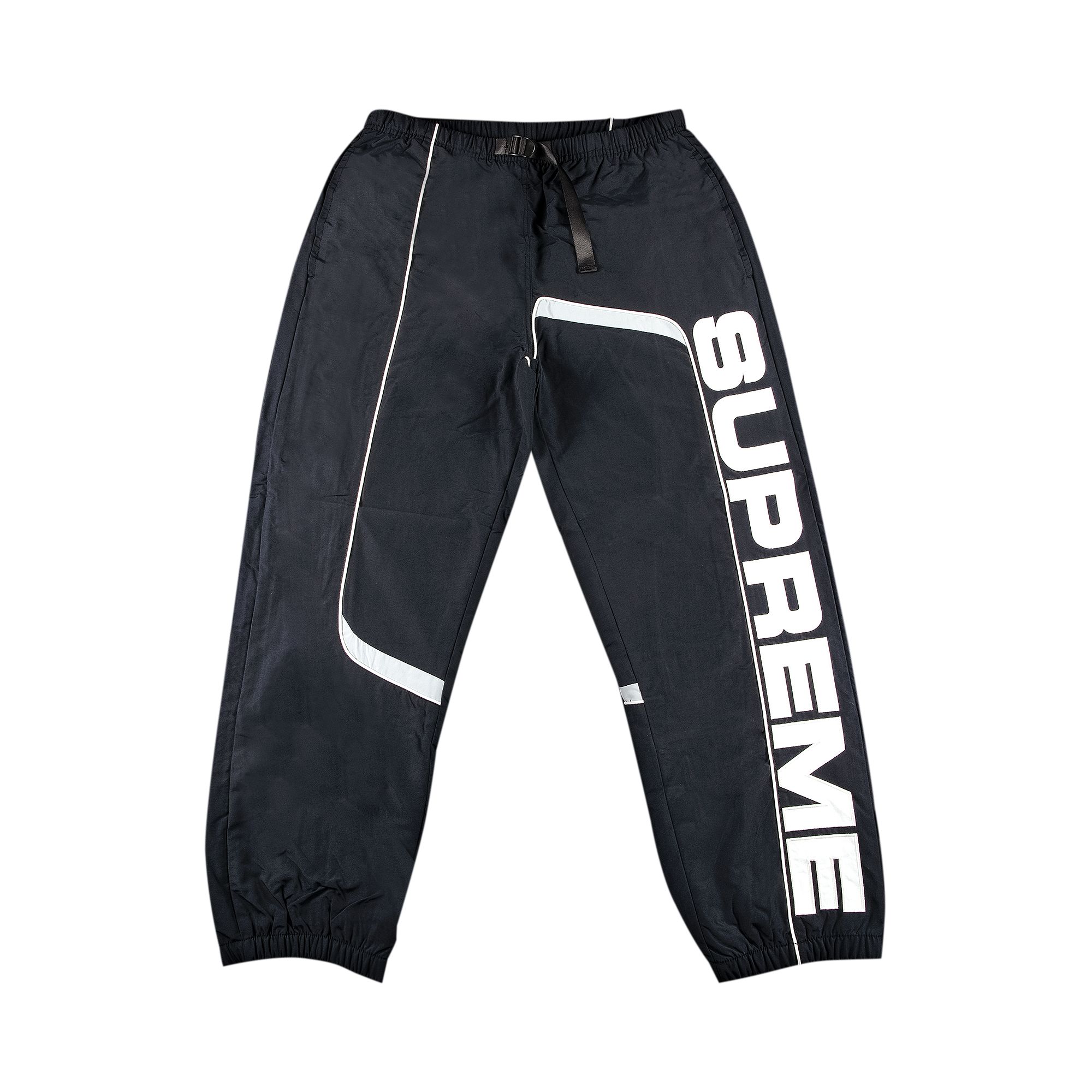 Supreme S Paneled Belted Track Pant 'Black' | Men's Size XL