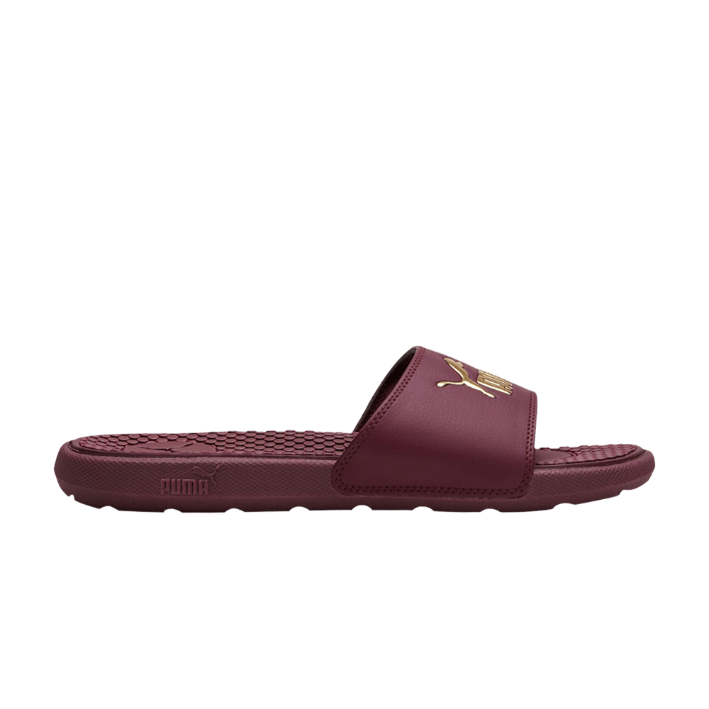 Nike slides burgundy and gold clearance