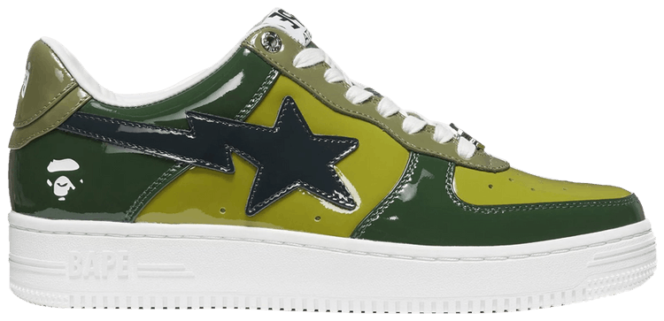 Bapesta Low M1 Color Camo Combo   Olive Drab