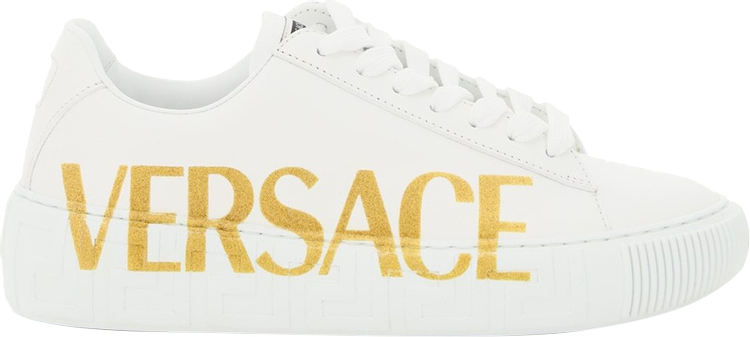 Versace Wmns Greca Low 'Logo - White Gold'