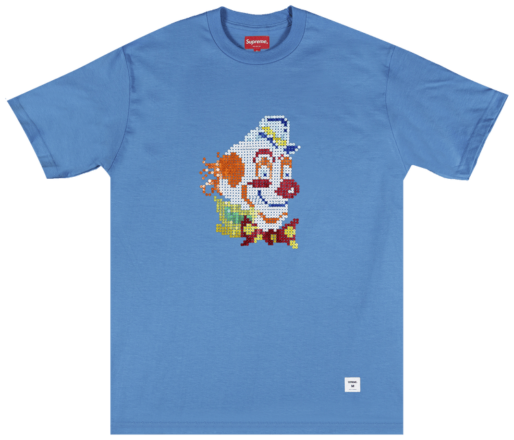 Supreme Clown Sequin Short Sleeve Top Light Blue