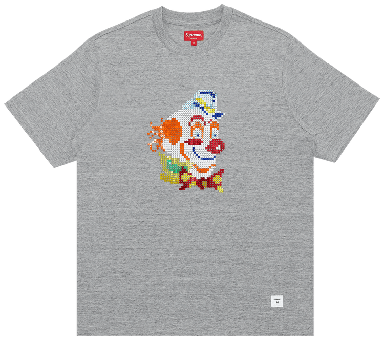 Supreme Clown Sequin Short Sleeve Top Heather Grey