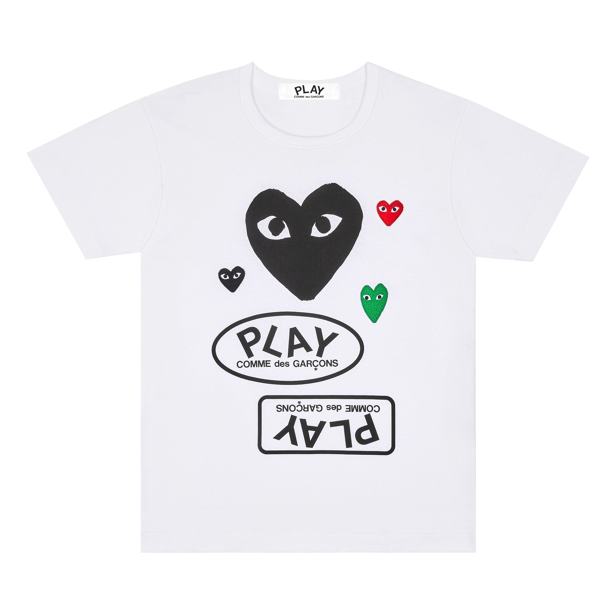 Pre-owned Comme Des Garçons Play Multi Logo Short-sleeve T-shirt 'white'