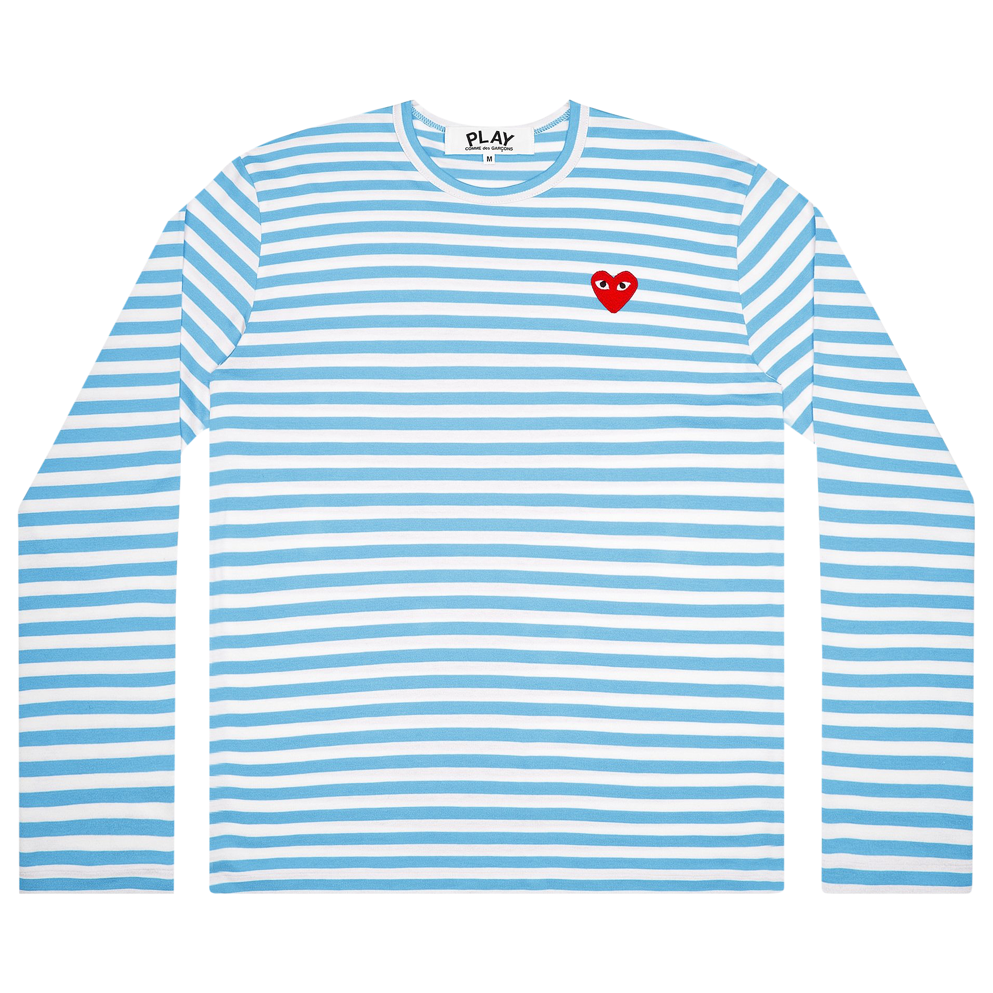 Pre-owned Comme Des Garçons Play Pastelle Striped Long-sleeve Shirt 'blue'