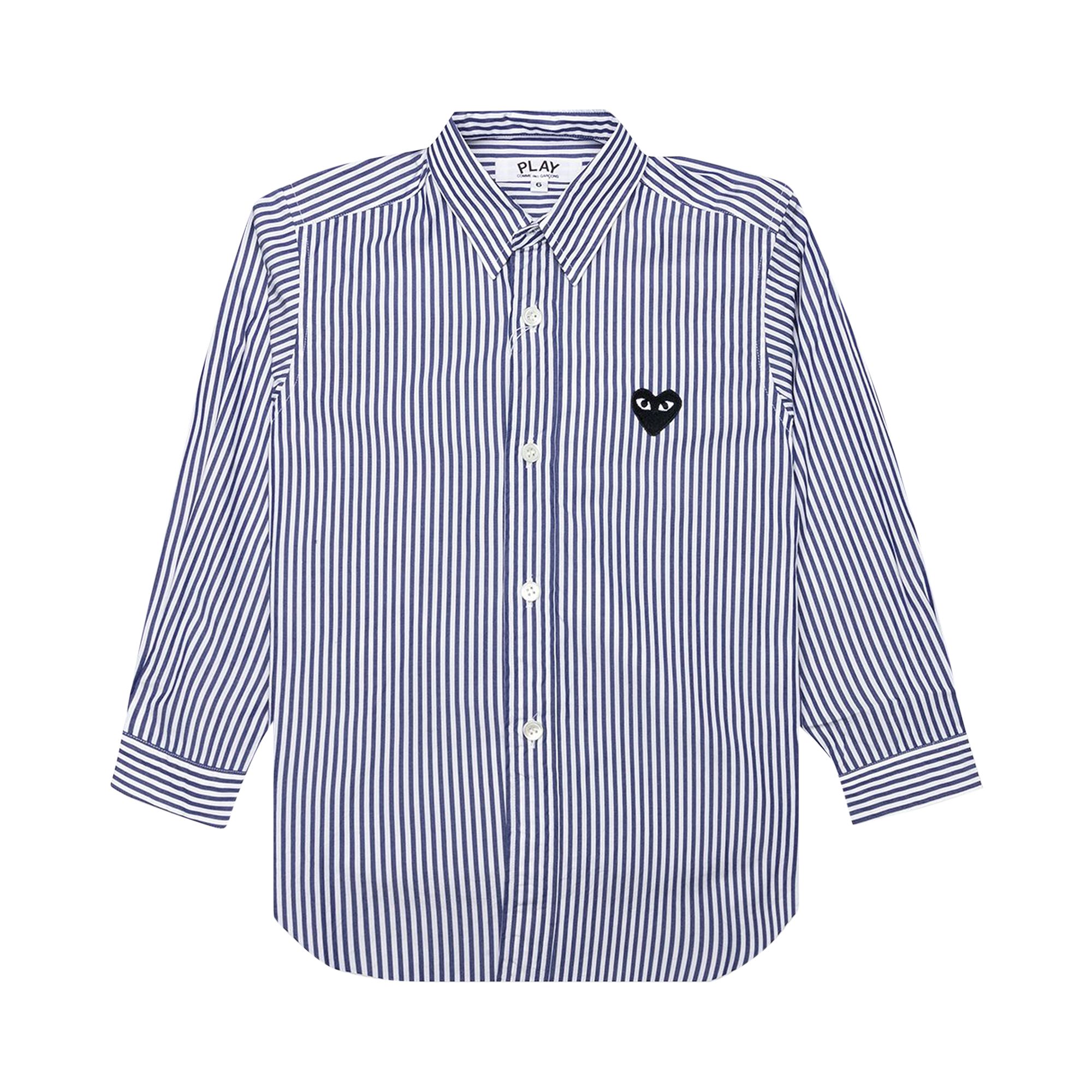 Pre-owned Comme Des Garçons Play Striped Shirt 'white/blue' | Multi-color | Kid's Size 2
