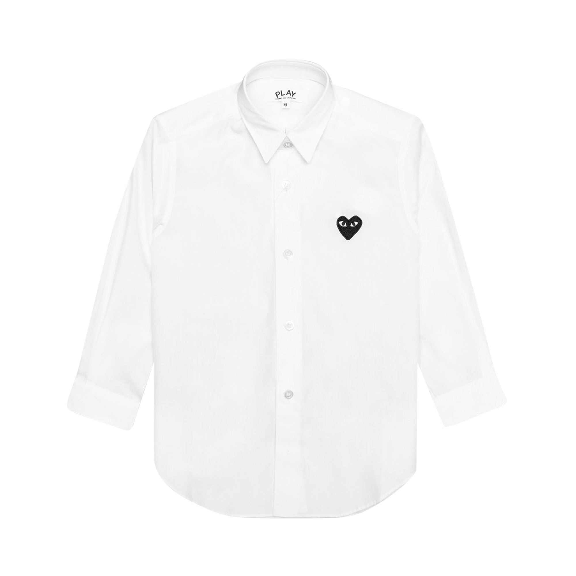 Pre-owned Comme Des Garçons Play Shirt 'white' | Kid's Size 2