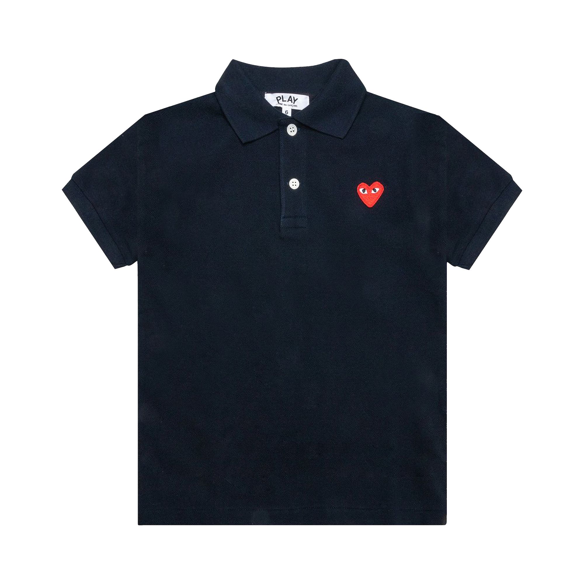 Pre-owned Comme Des Garçons Play Polo Shirt 'navy' | Blue | Kid's Size 6