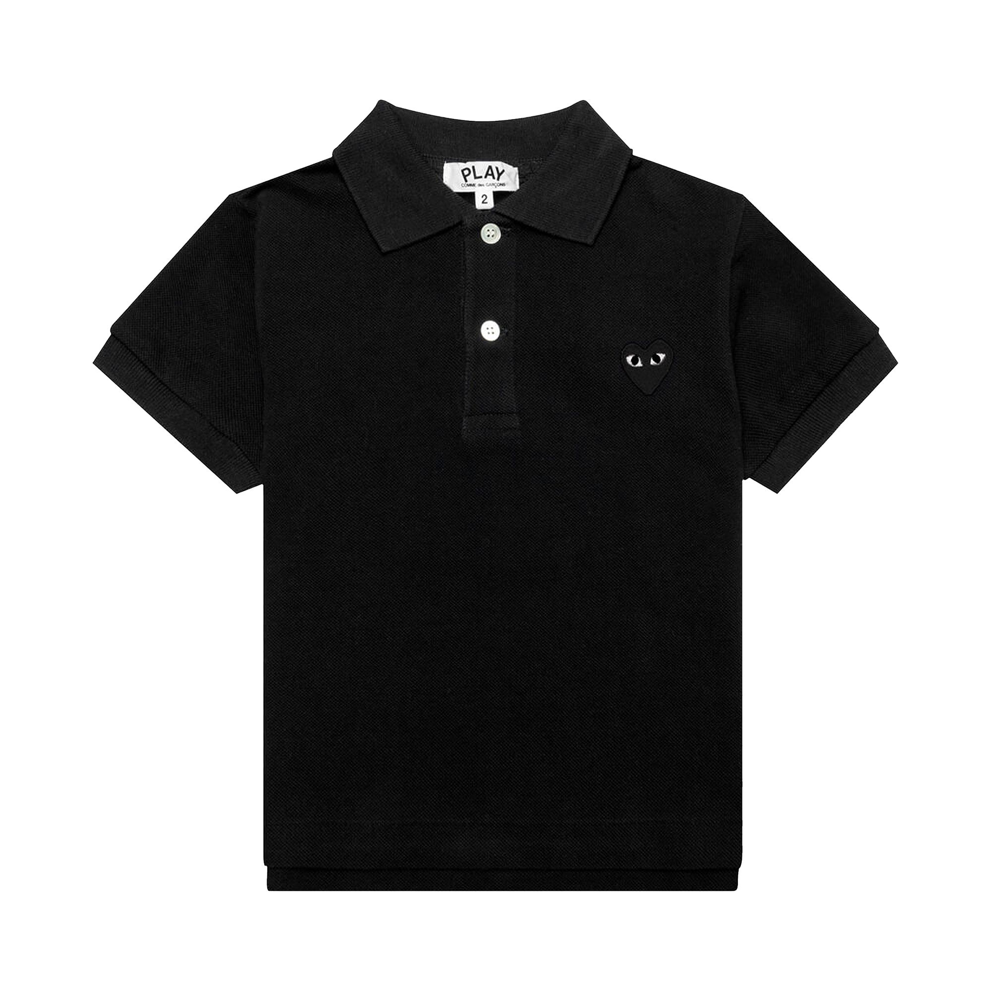 Pre-owned Comme Des Garçons Play Emblem Polo Shirt 'black' | Kid's Size 4