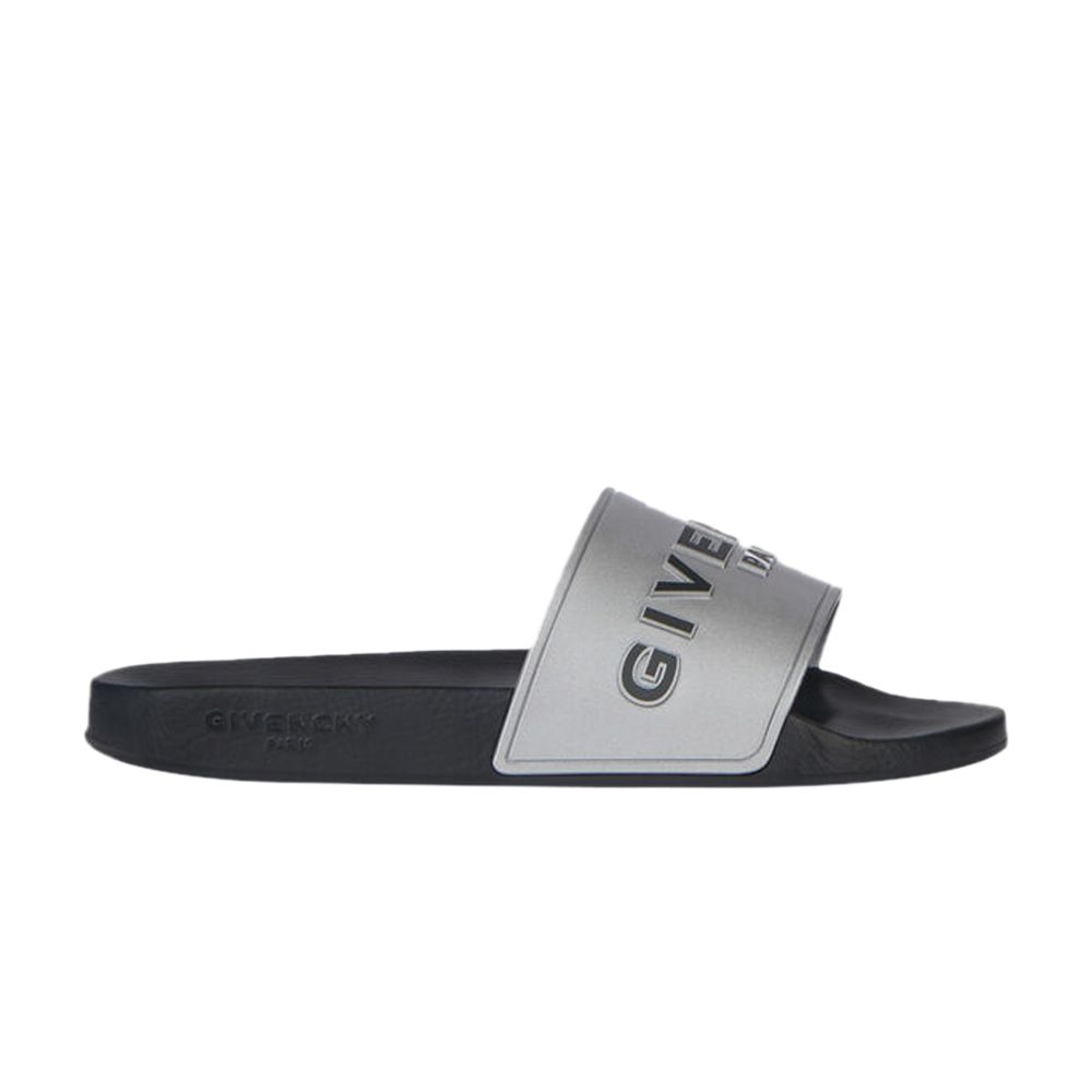 Pre-owned Givenchy Wmns Logo Slide 'metallic Silver' | Women's Size 35