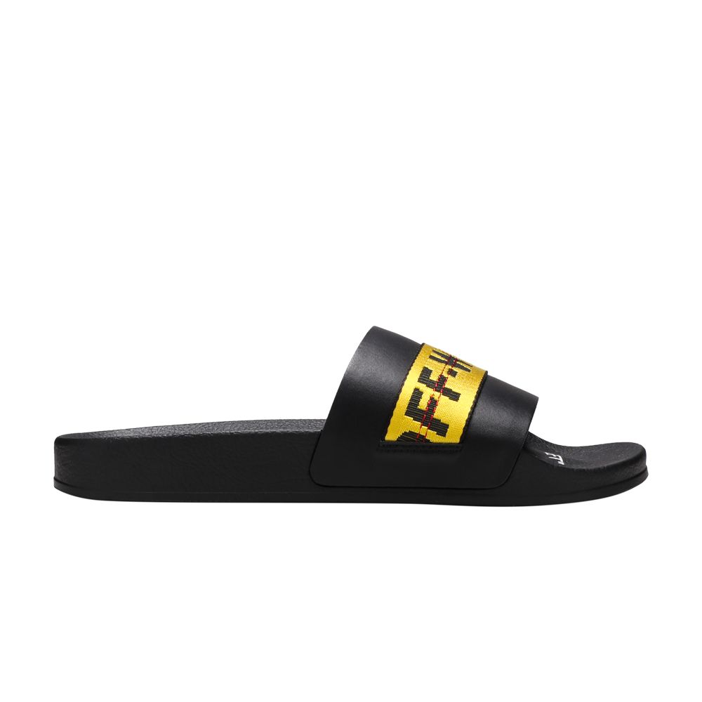 Pre-owned Off-white Industrial Sliders 'black Yellow' | Men's Size 40
