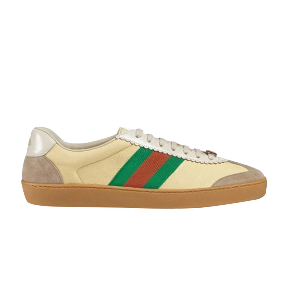 Pre-owned Gucci G74 Web Low 'oatmeal' In Cream