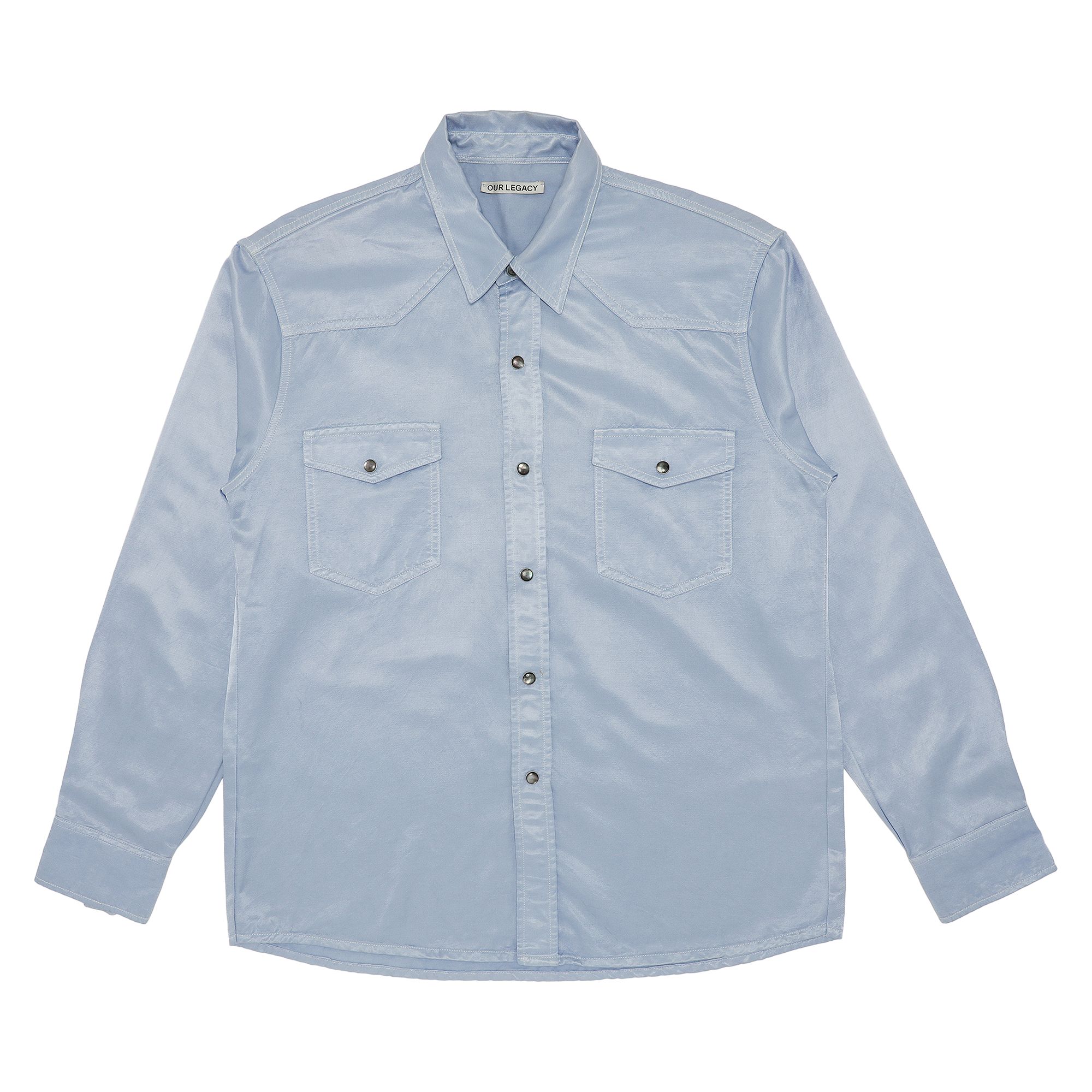 Pre-owned Our Legacy Satin Shirt 'blue' | Men's Size 48