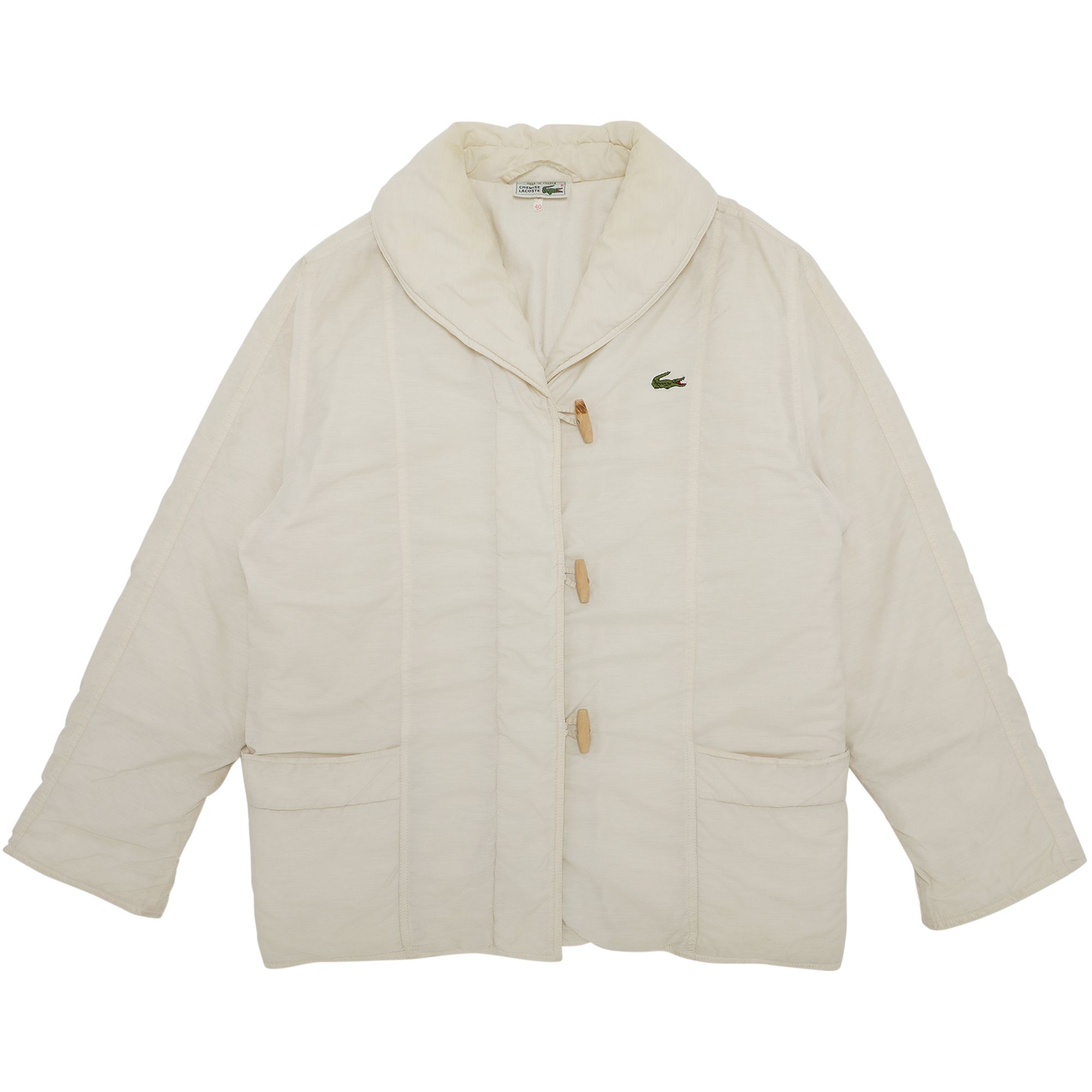 Pre-owned Lacoste Toggle Puffer Jacket 'white' | Women's Size Onesize