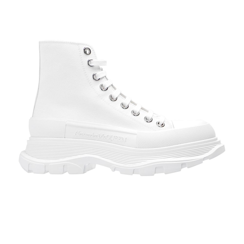 Pre-owned Alexander Mcqueen Wmns Tread Slick Boots 'white' | Women's Size 39.5