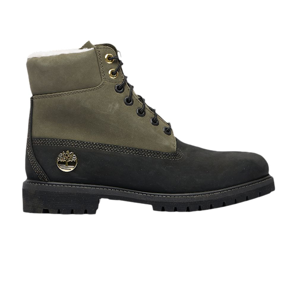 Pre-owned Timberland 6 Inch Premium Shearling Boot Junior 'black Grapeleaf' | Green | Kid's Size 5