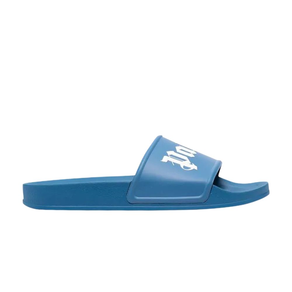 Pre-owned Palm Angels Logo Slide 'blue' | Men's Size 40