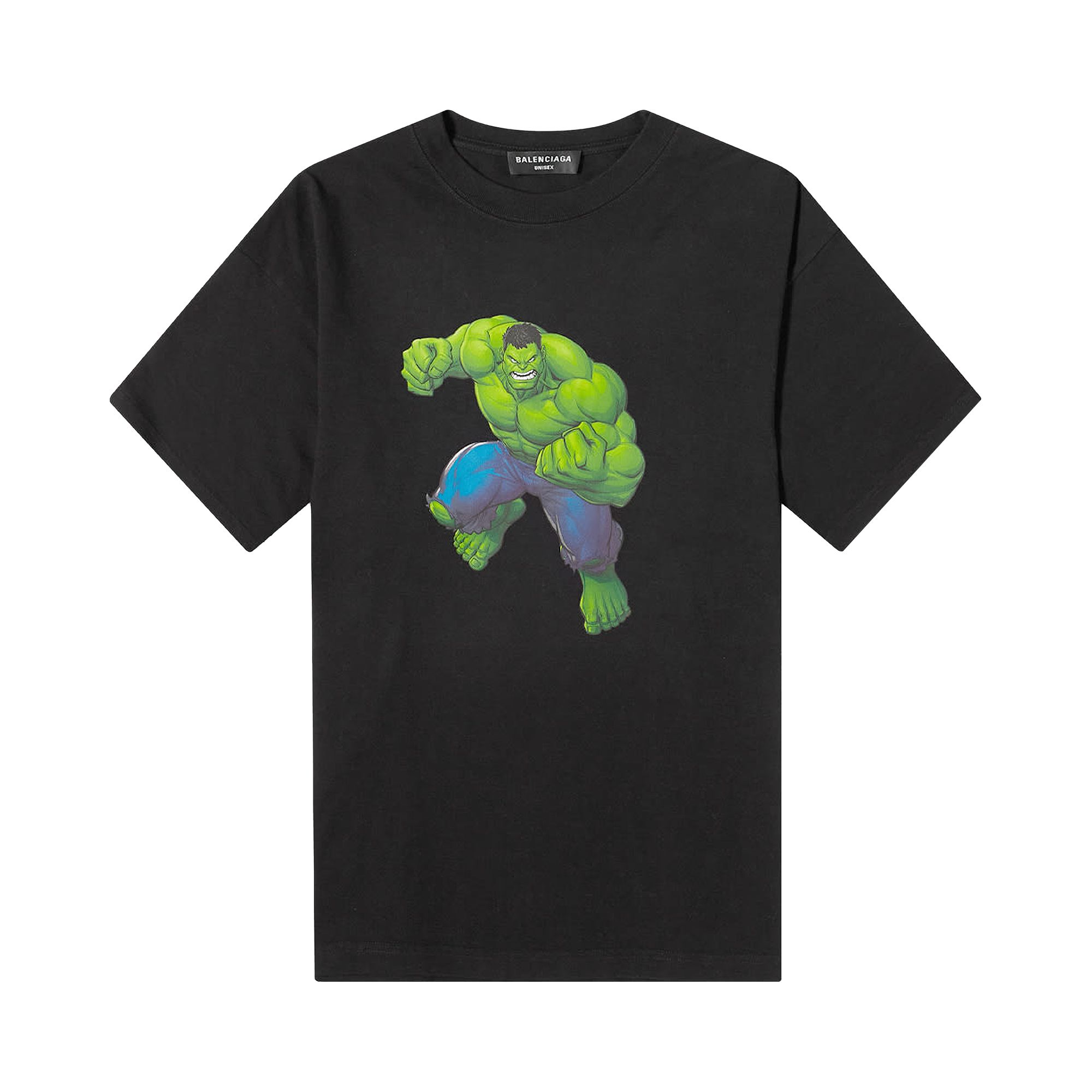 Balenciaga Incredible Hulk Medium Fit Tee 'Black' | Men's Size 2XS