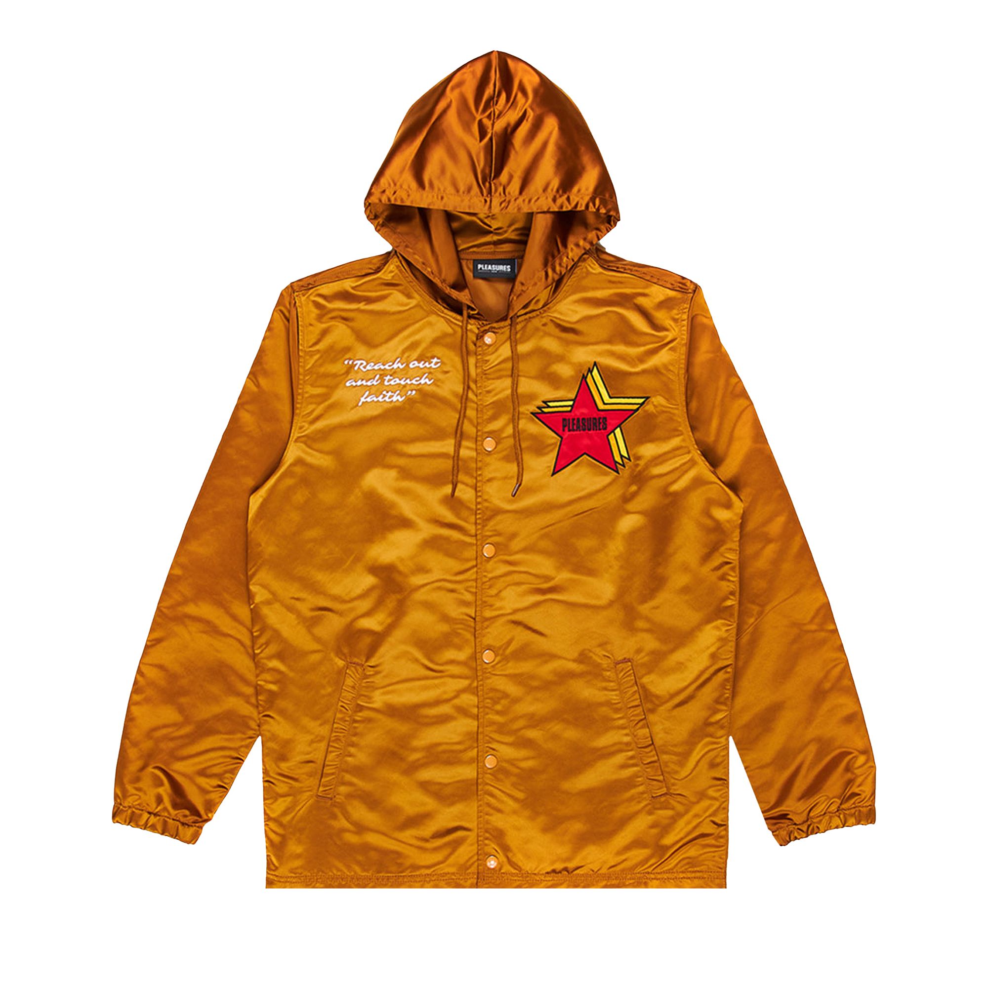 Pleasures Berlin Satin Coaches Jacket 'Caramel' | Tan | Men's Size M