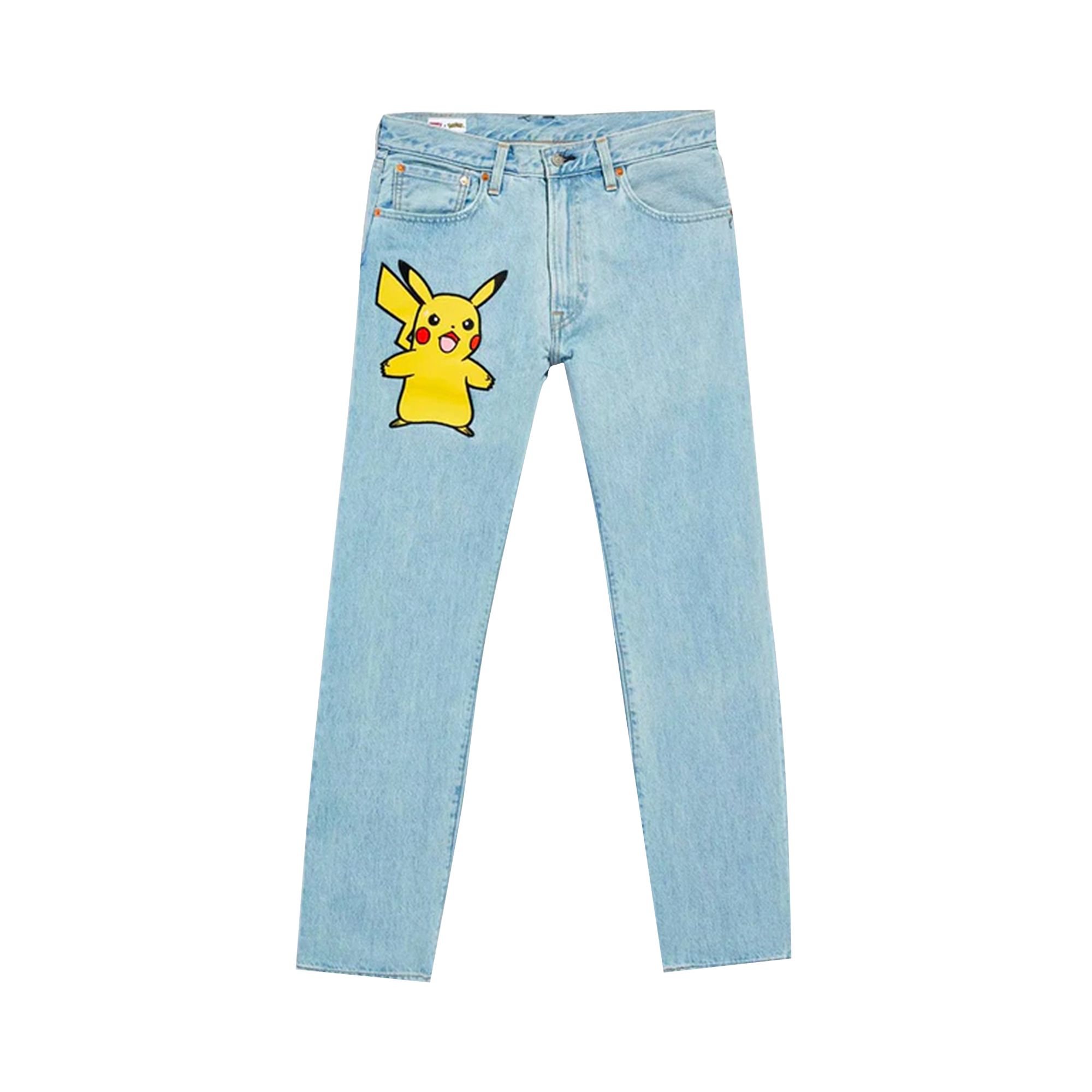 Pre-owned Levi's X Pokémon 551z Authentic Straight Jeans 'light Wash' In Blue