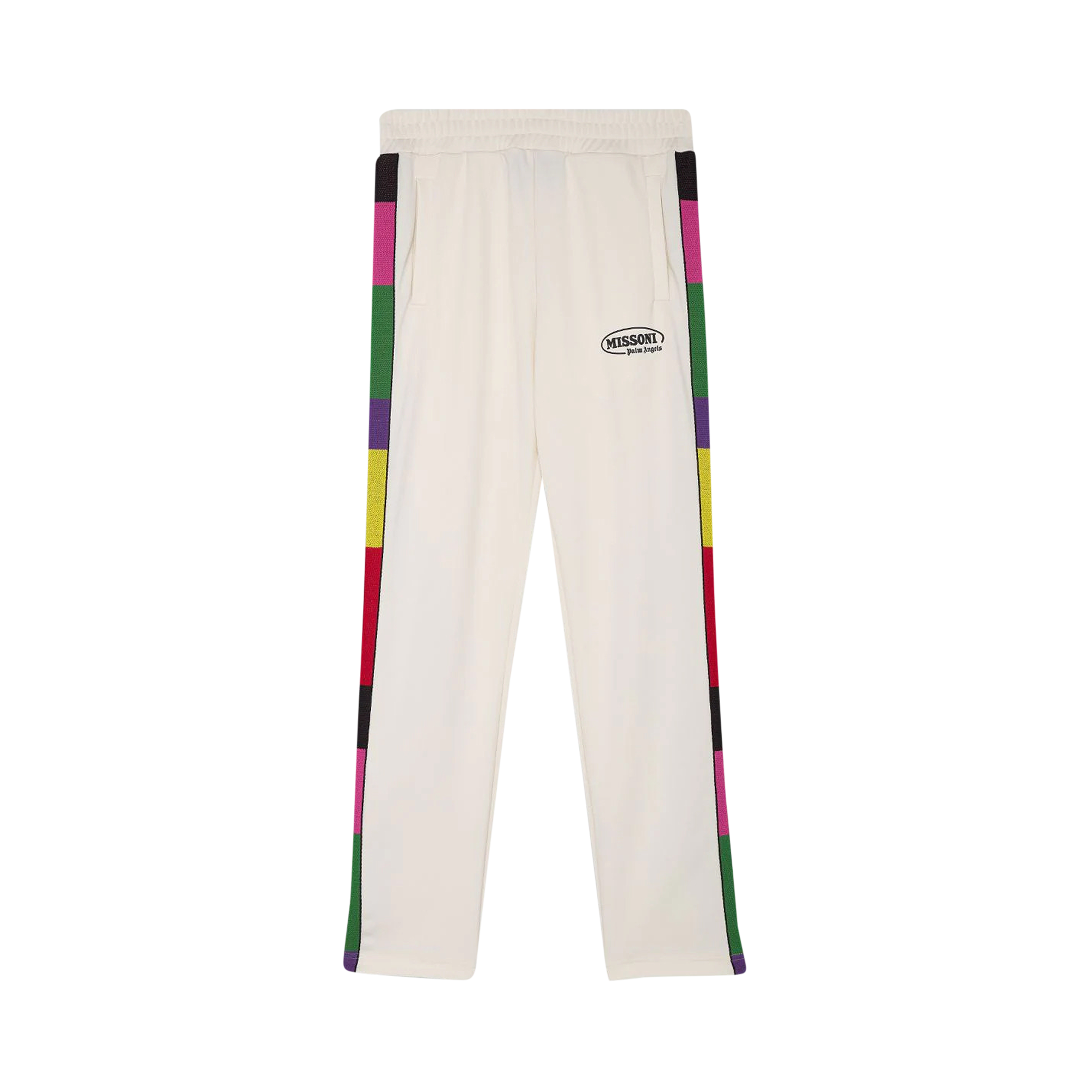 Pre-owned Palm Angels X Missoni Track Pants 'off White/black' In Cream