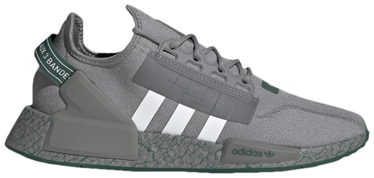 Adidas NMD R1 V2 Crackled Grey Collegiate Green