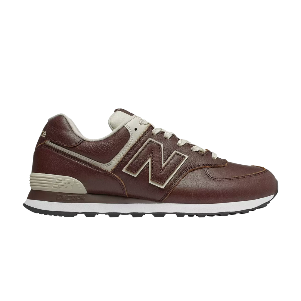 Pre-owned New Balance 574 Leather 'dark Brown'