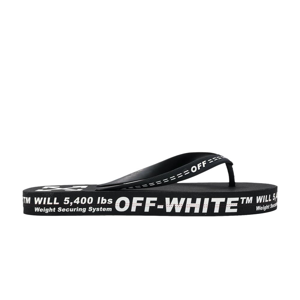 Off-White Off-White Flip Flops 'Typographic Logo - Black' | Men's Size 42