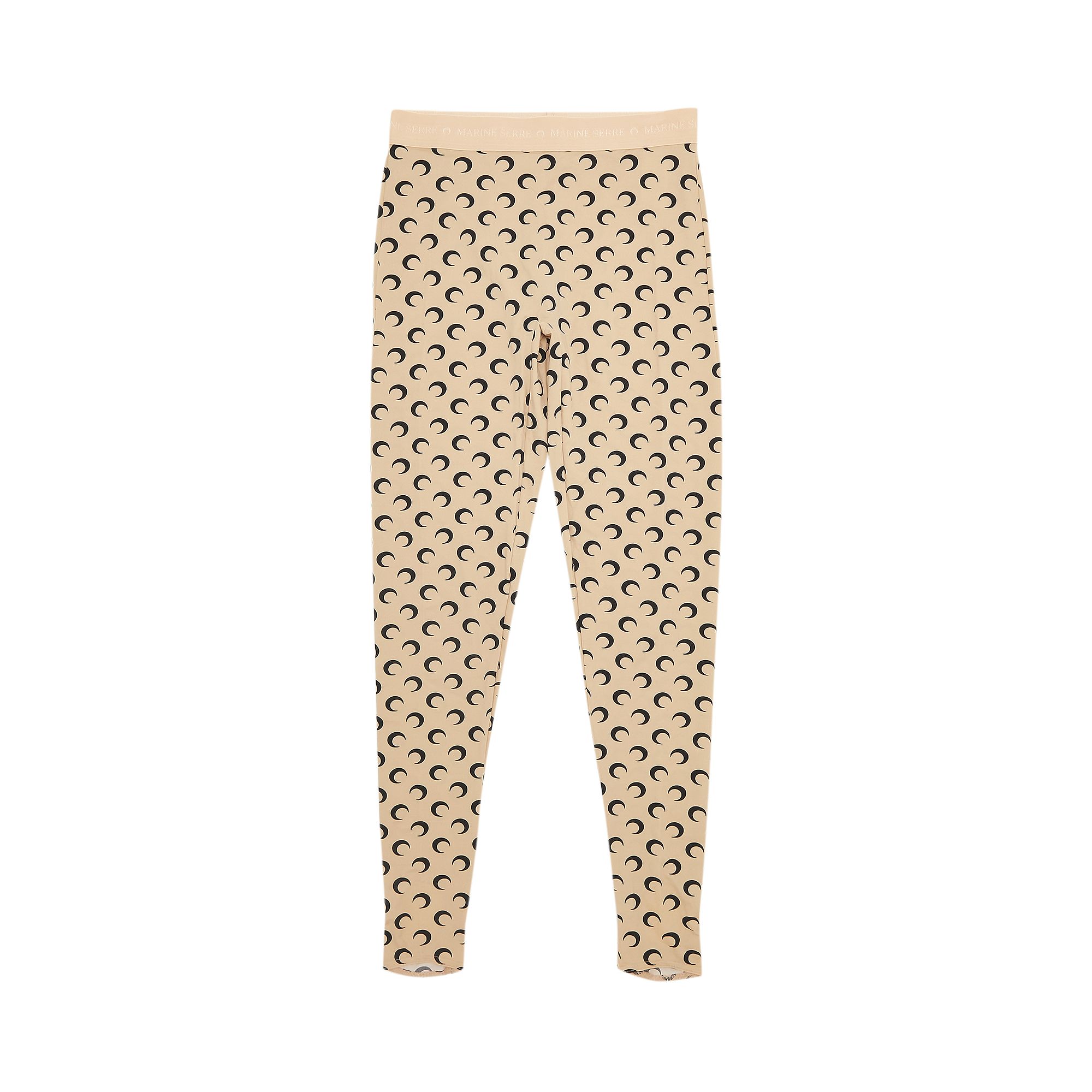 Marine Serre Recycled Fuseaux Moon Leggings 'Red' | Tan | Women's Size M