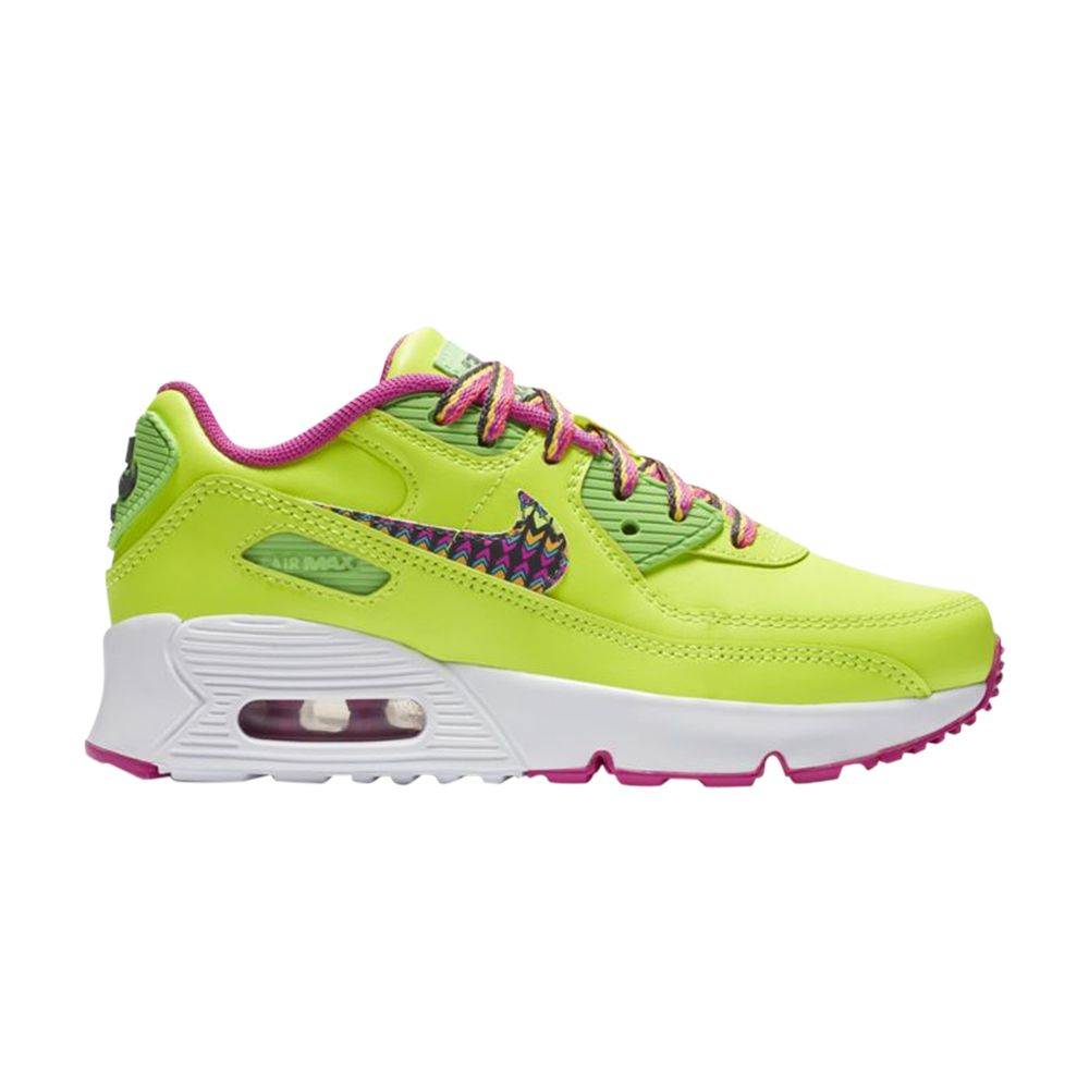 Pre-owned Nike Air Max 90 Leather Ps 'volt Fire Pink' | Yellow | Kid's Size 6
