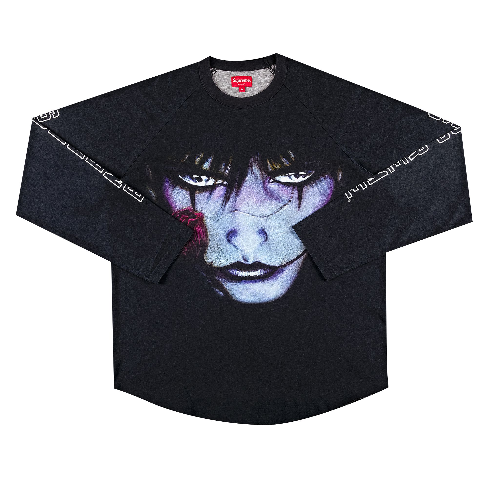 Supreme x The Crow Raglan Long-Sleeve Top 'Black Eyes' | Men's Size M