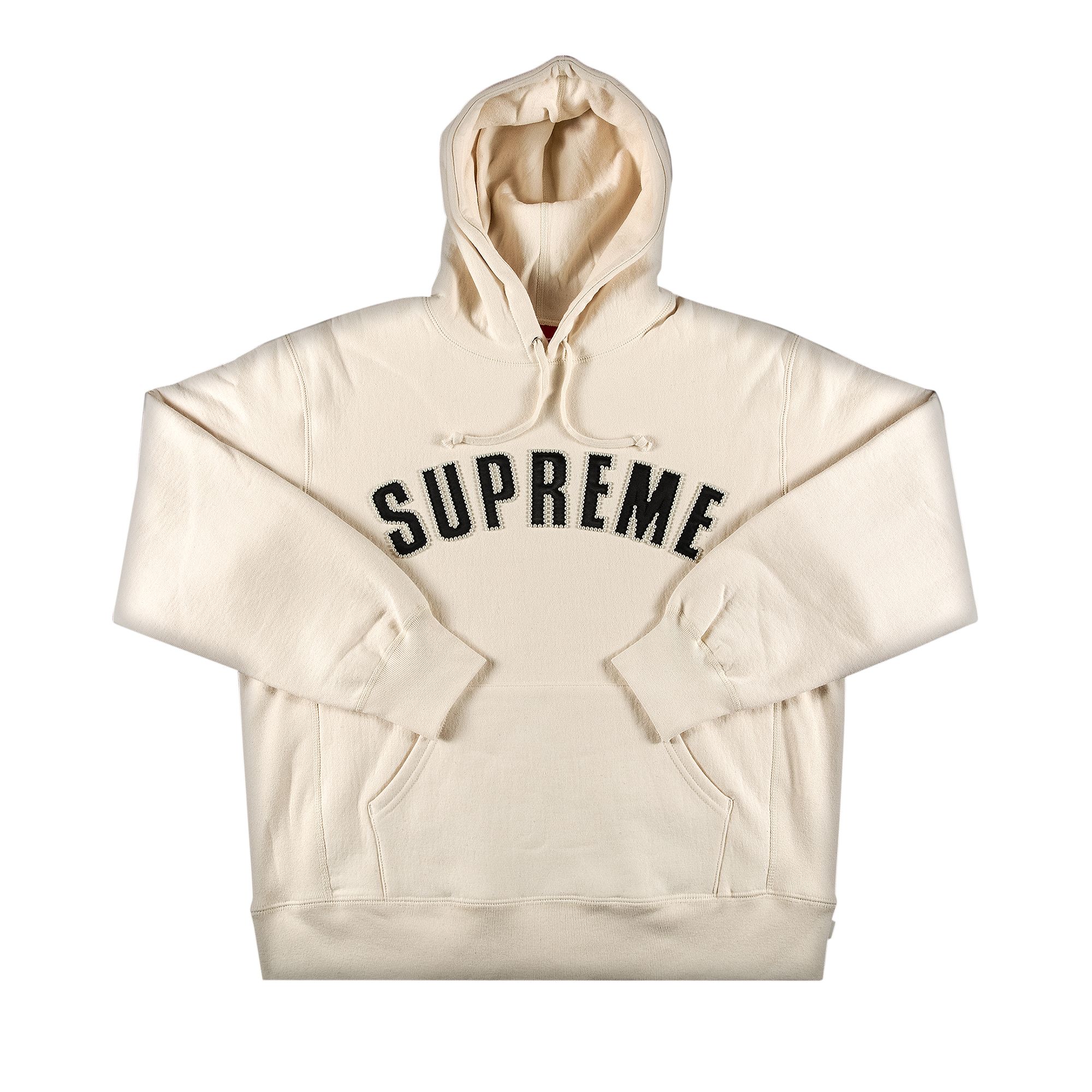 Supreme Pearl Logo Hooded Sweatshirt 'Natural' | Cream | Men's Size 2XL