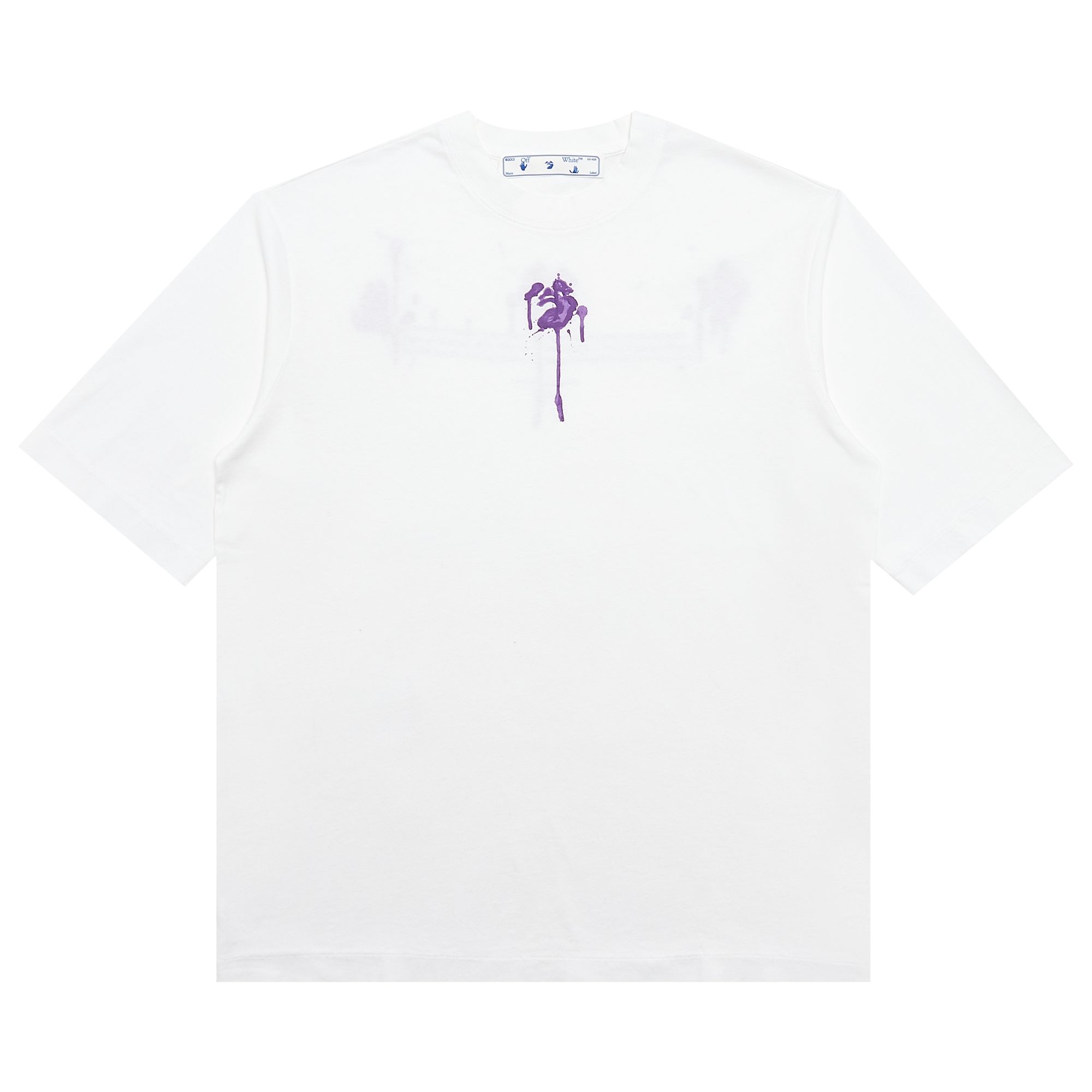 Off-White Dripped Logo Short-Sleeve Skate Tee 'White/Purple' | Men's Size M