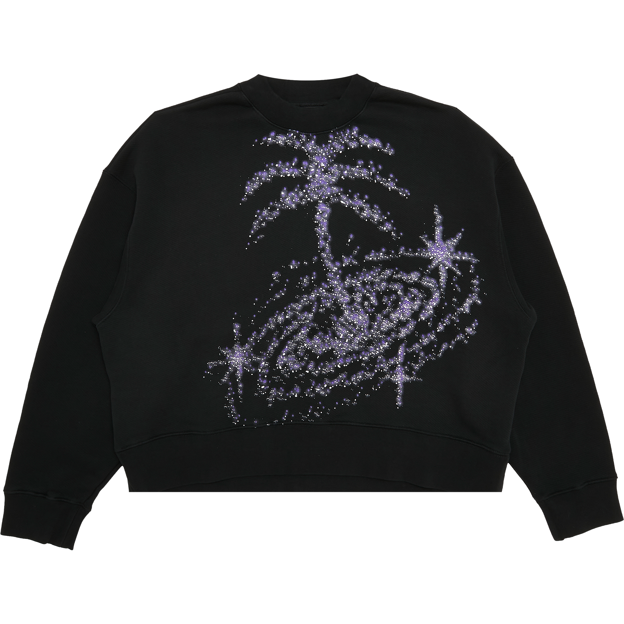 Pre-owned Palm Angels Palm Galaxy Crewneck 'black/glittered'