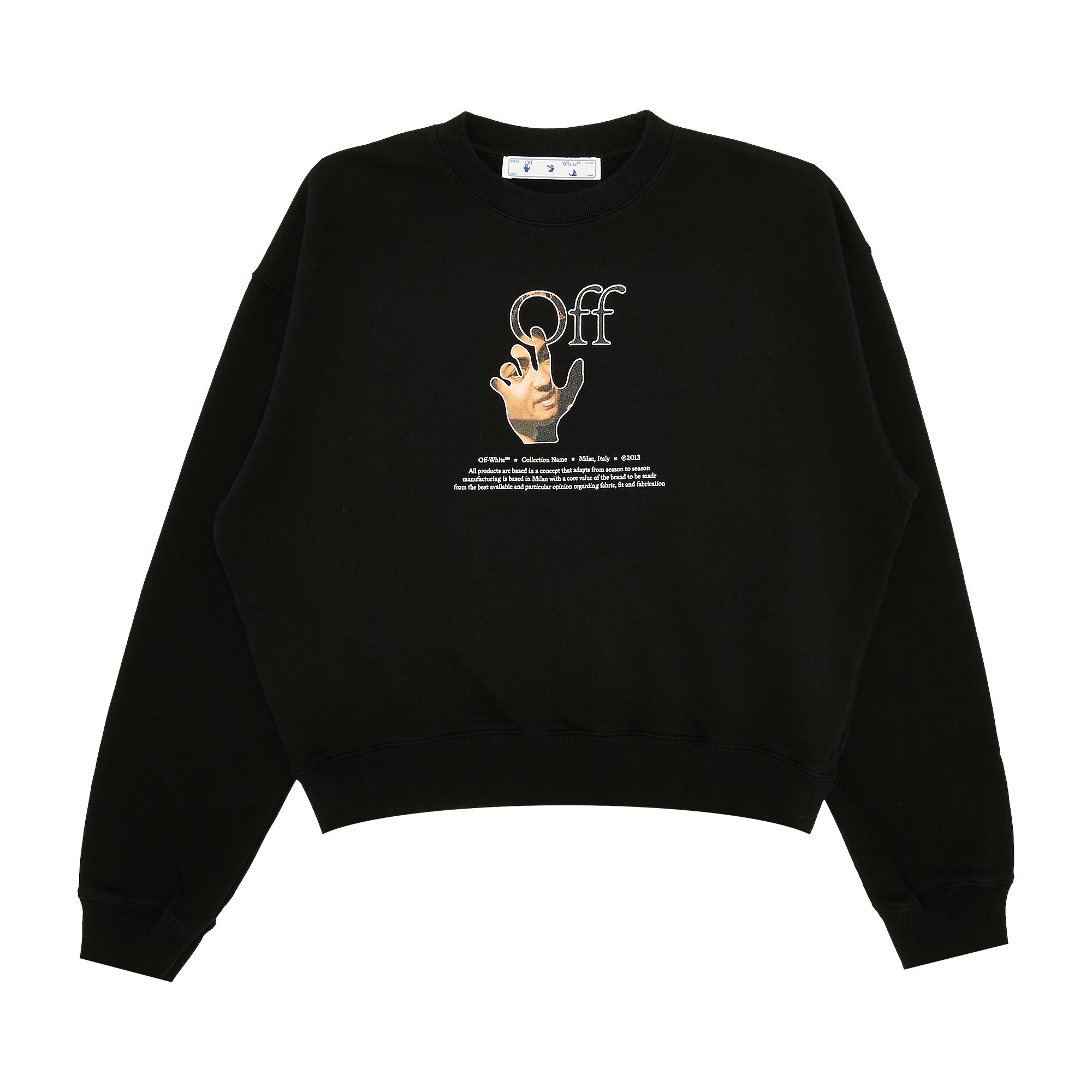 Off-White Caravaggio Hand Over Crewneck 'Black/Multicolor' | Men's Size 2XS
